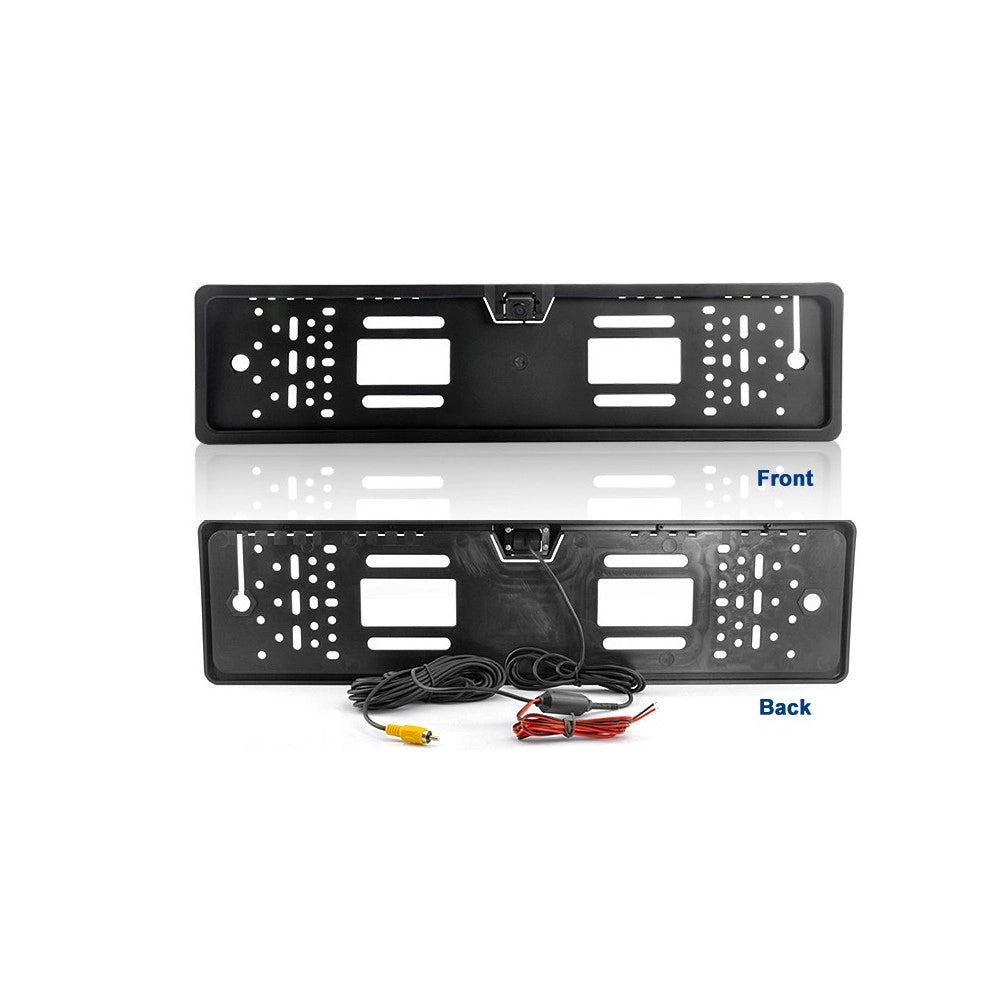 Trade Shop - Portatarga Con Telecamera Retromarcia Auto Retrocamera 4 Led 170 ° Visione Notte -