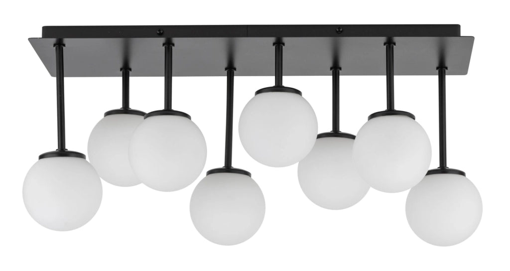 Plafoniera moderna Tulia 8 sfere vetro bianco Sigma