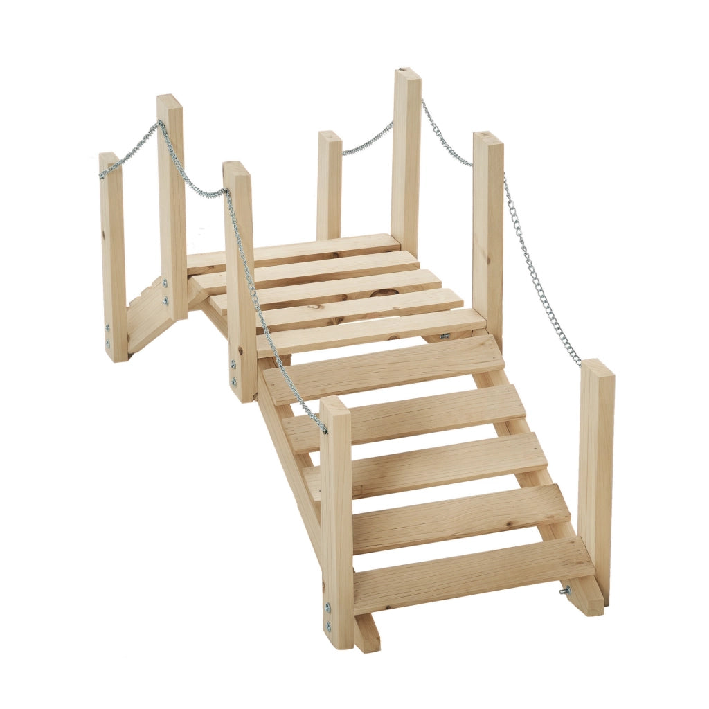 Ponte da Giardino in Legno con Passamano ¨C Minimal ¨C 100x32x48 cm
