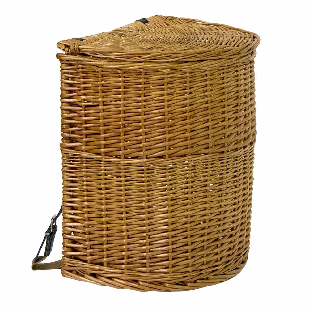 Cesto gerla in vimini con coperchio e tracolla 35 x 23 x h 37 cm