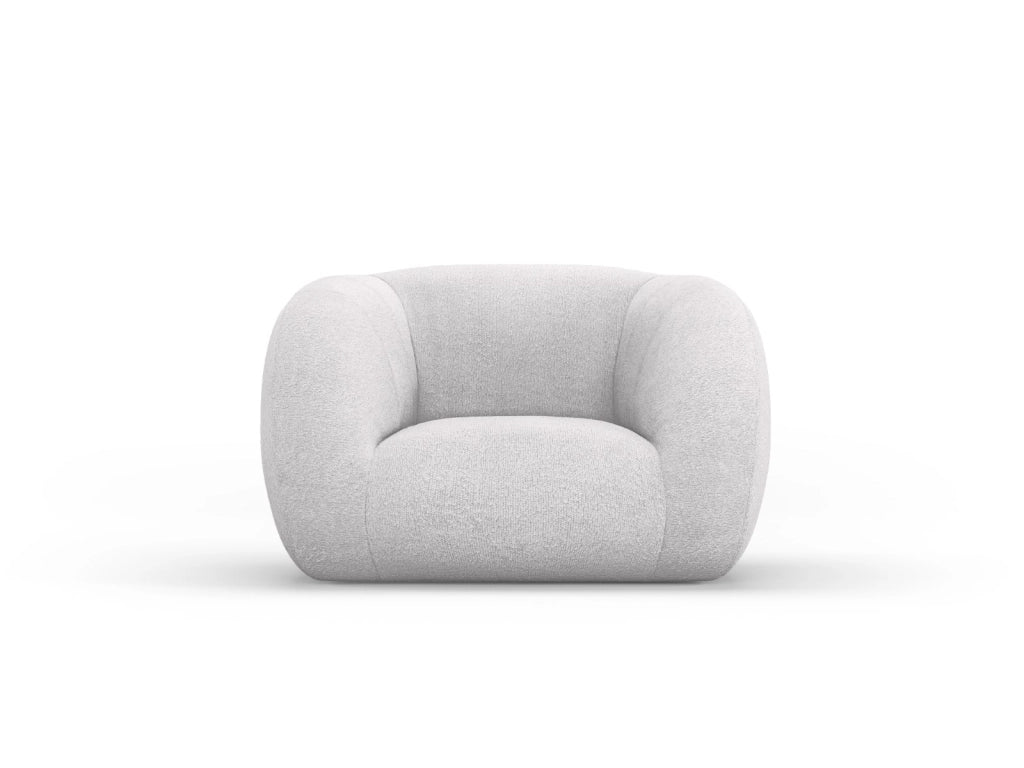 Cosmopolitan Design - Poltrona "Essen" in bouclé grigio chiaro 