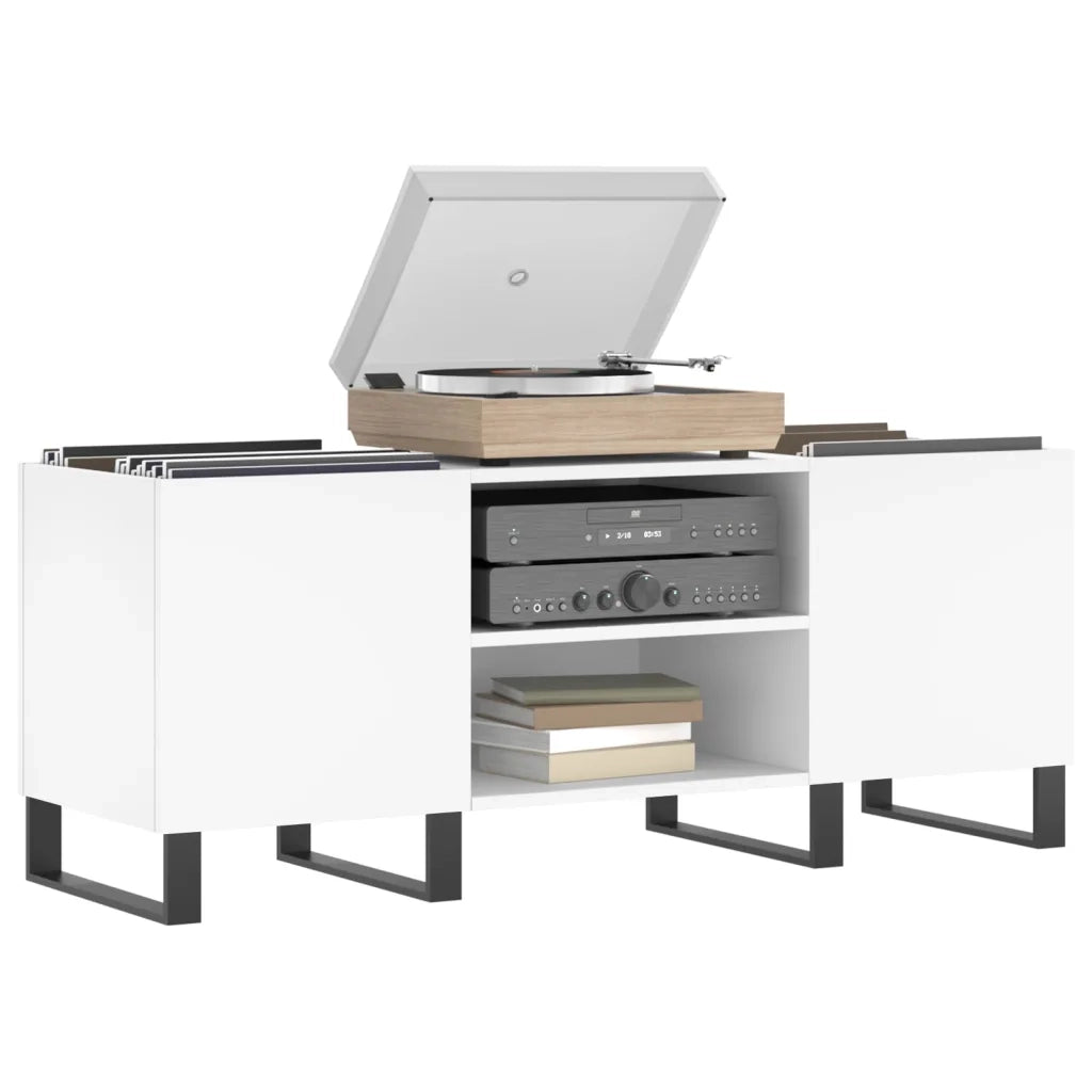 Mobile Porta Dischi Bianco 121x38x48 cm in Legno Multistrato CFW6443644