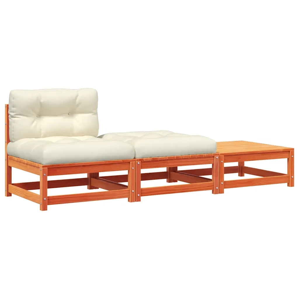 Divano da Giardino Senza Braccioli con Cuscini e Poggiapiedi-Sofa da Giardino-Divano da esterno 615434