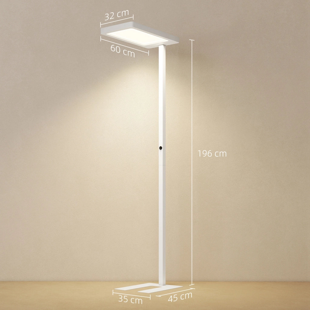 Lampada da terra LED ¨C Minimal ¨C bianco, metallo e plastica, telecomando