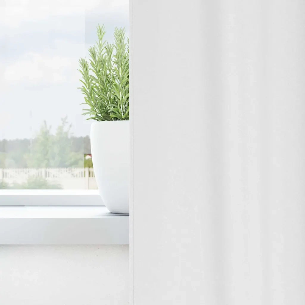 Tende Oscuranti | Tende Blackout con Anelli 2 pz Bianco Puro 245 x 140 cm