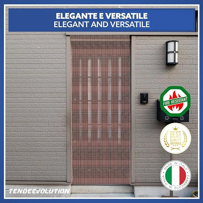 Tenda Antimosche Modello GLIT PIENO in PVC, Plastica Salmone | Largh. 1,40m x Alt. 2m | Protezione Insetti, Porta, Esterno, Interno