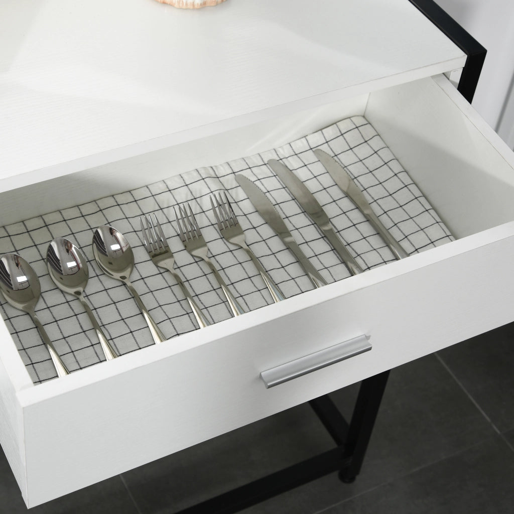 Consolle con 2 Cassetti e Gambe Regolabili ¨C Minimal ¨C Bianco e Nero 120x34x81 cm