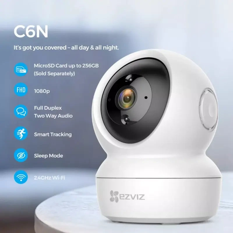EZVIZ C6N Telecamera Wi-Fi motorizzata per interno 360° + Ezviz T30 smartplug