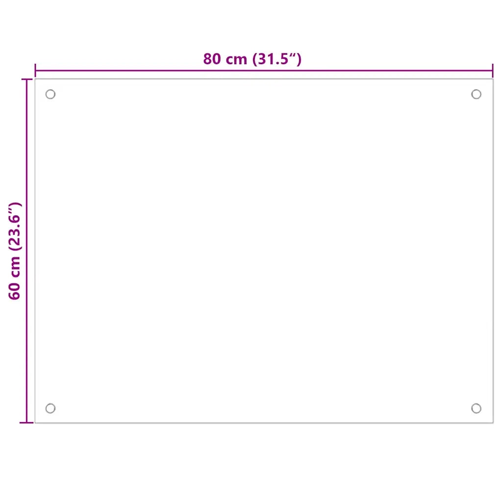 Paraschizzi per Cucina 2 pz Trasparente 80x60cm Vetro Temperato 3315794