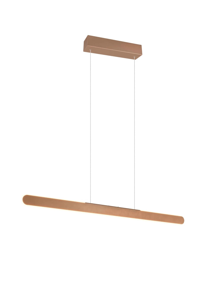 Lampada a sospensione LED a bi-emissione, metallo, caffè, L 100 cm, Helios