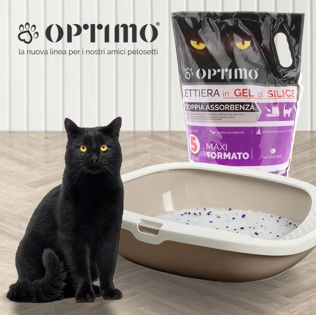 OPTIMO LETTIERA PER ANIMALI IN GEL DI SILICE CON ASSORBENZA DI 5 LT