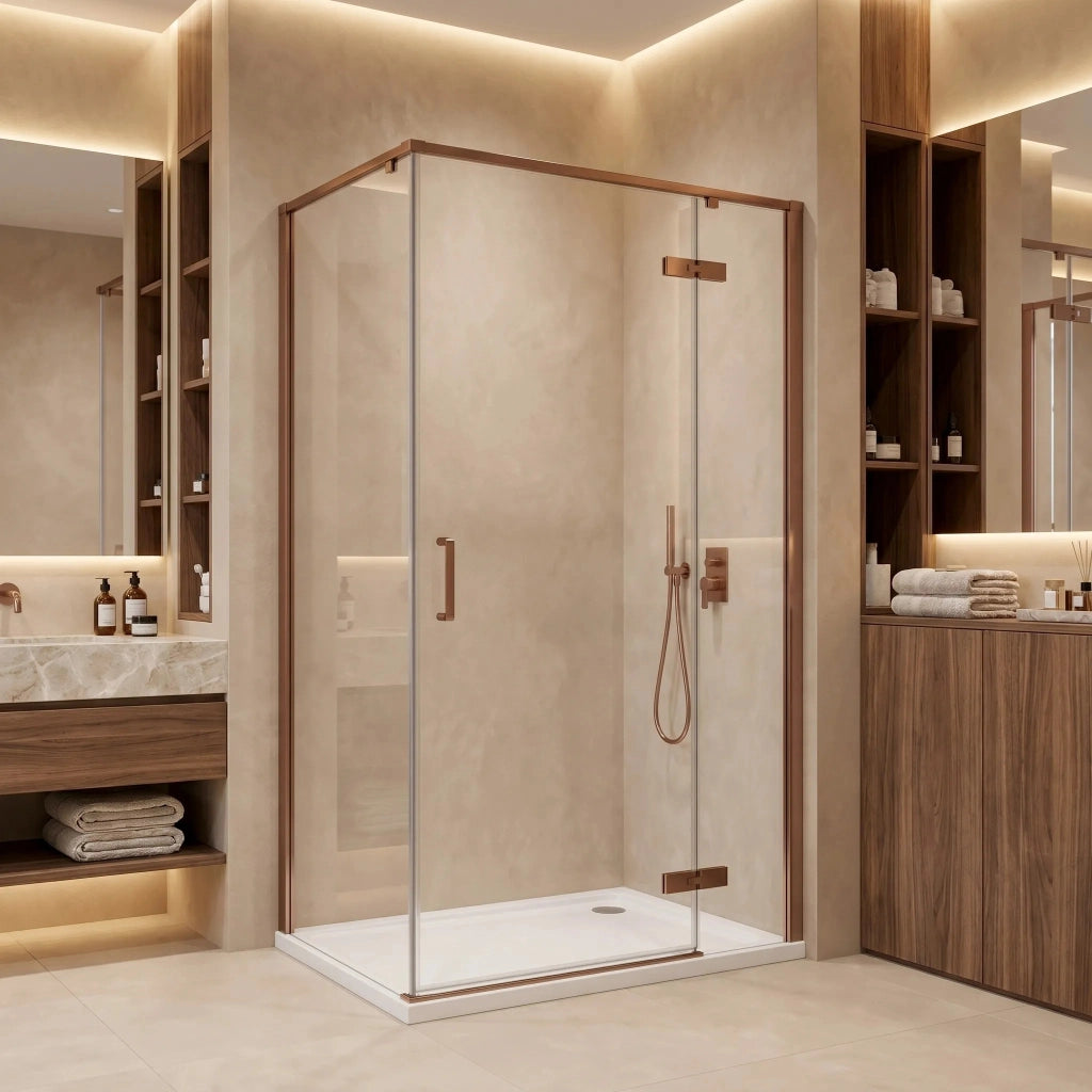 Cabina Doccia Rea Bruno 100x80 Brush Copper
