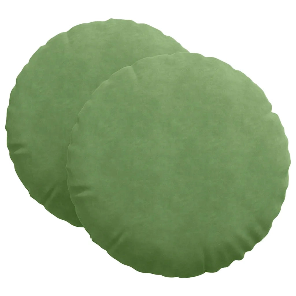 Cuscini per Seduta 2 pcs Verde chiaro Ø 40 x 13 cm Velluto 42014251