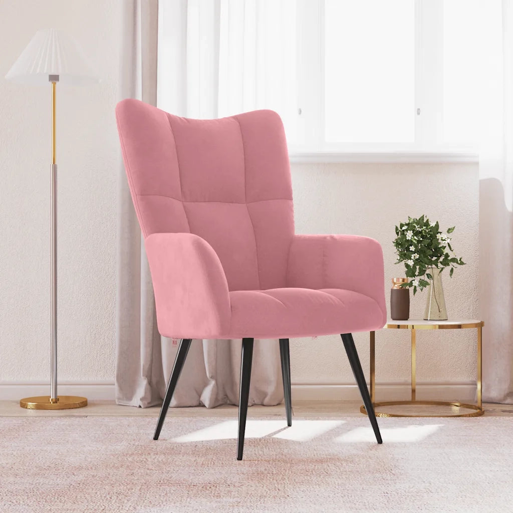 Poltrona | Sedia Relax Rosa in Velluto