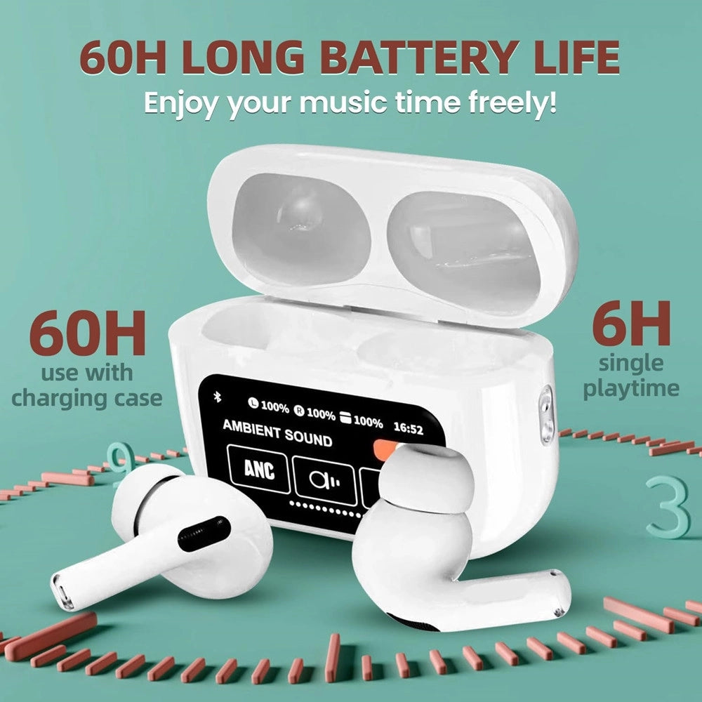 Trade Shop - Auricolari In-ear Cuffie Tws Bluetooth Wireless V5.4 Custodia Lcd Touch Screen -