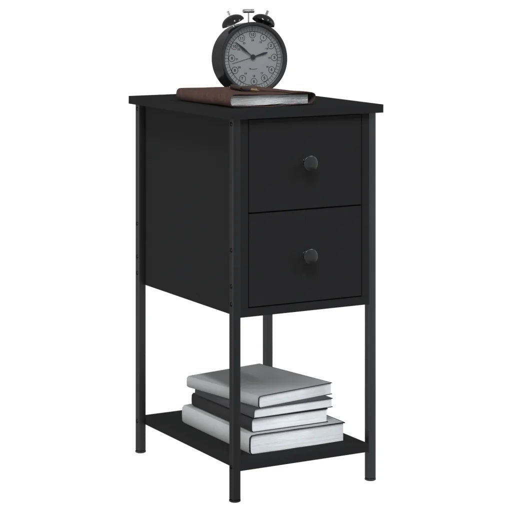 Comodini 2 pz Neri 32x42x70 cm in Legno Multistrato 826094