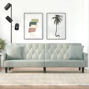 Divano Letto con Braccioli-Sofa Letto-Daybed Grigio Chiaro in Velluto