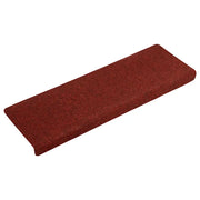 Tappetini per scale autoadesivi 30 pz 65x21x4 cm Bordeaux Rosso Bordo rettangolare 3365695