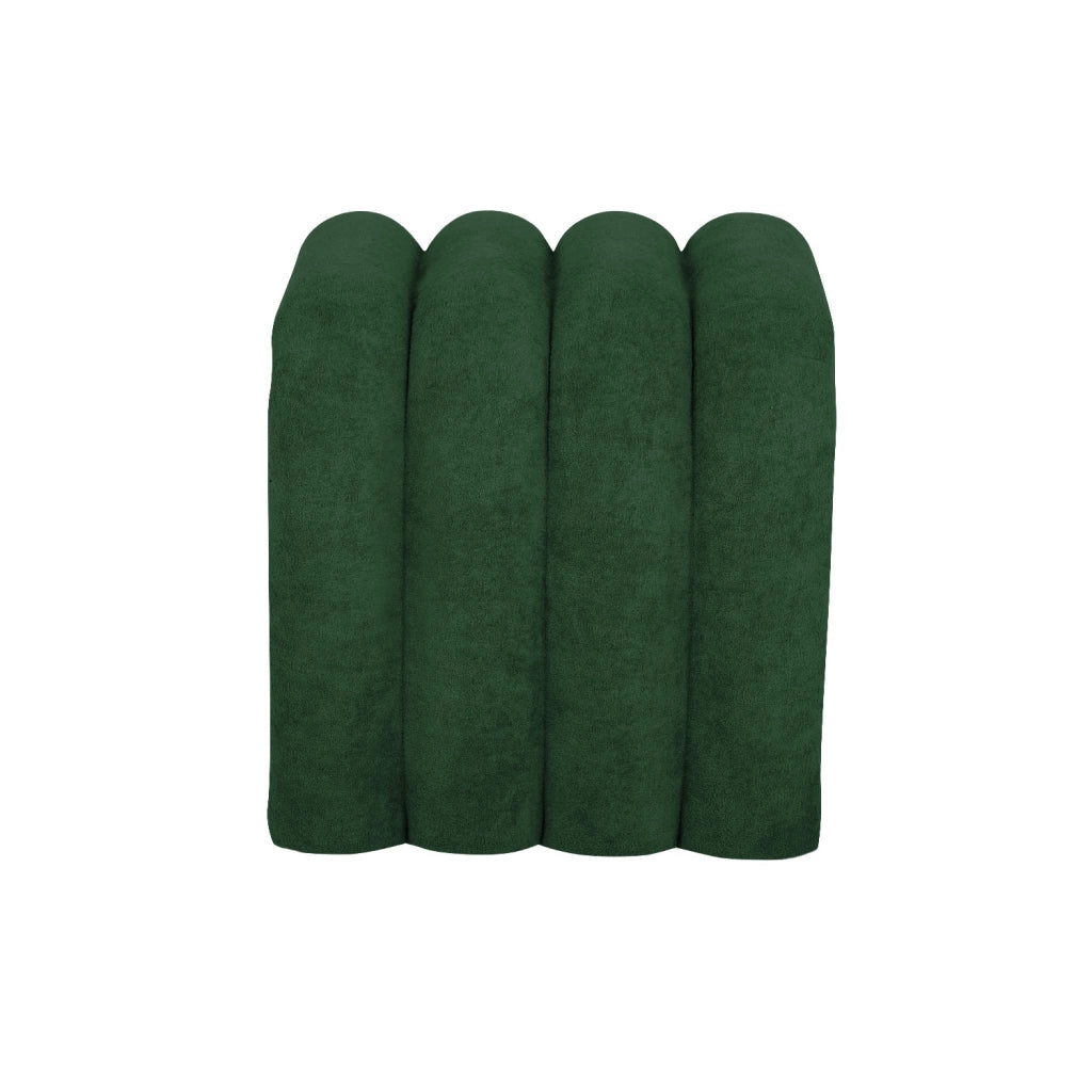 Set 2 pouf contemporanei in tessuto, verde scuro