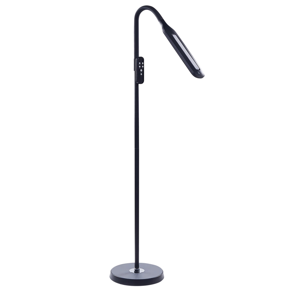 Lampada da terra LED materiale sintetico nero 160 cm materiale altezza regolabile ufficio camera da letto con telecomando