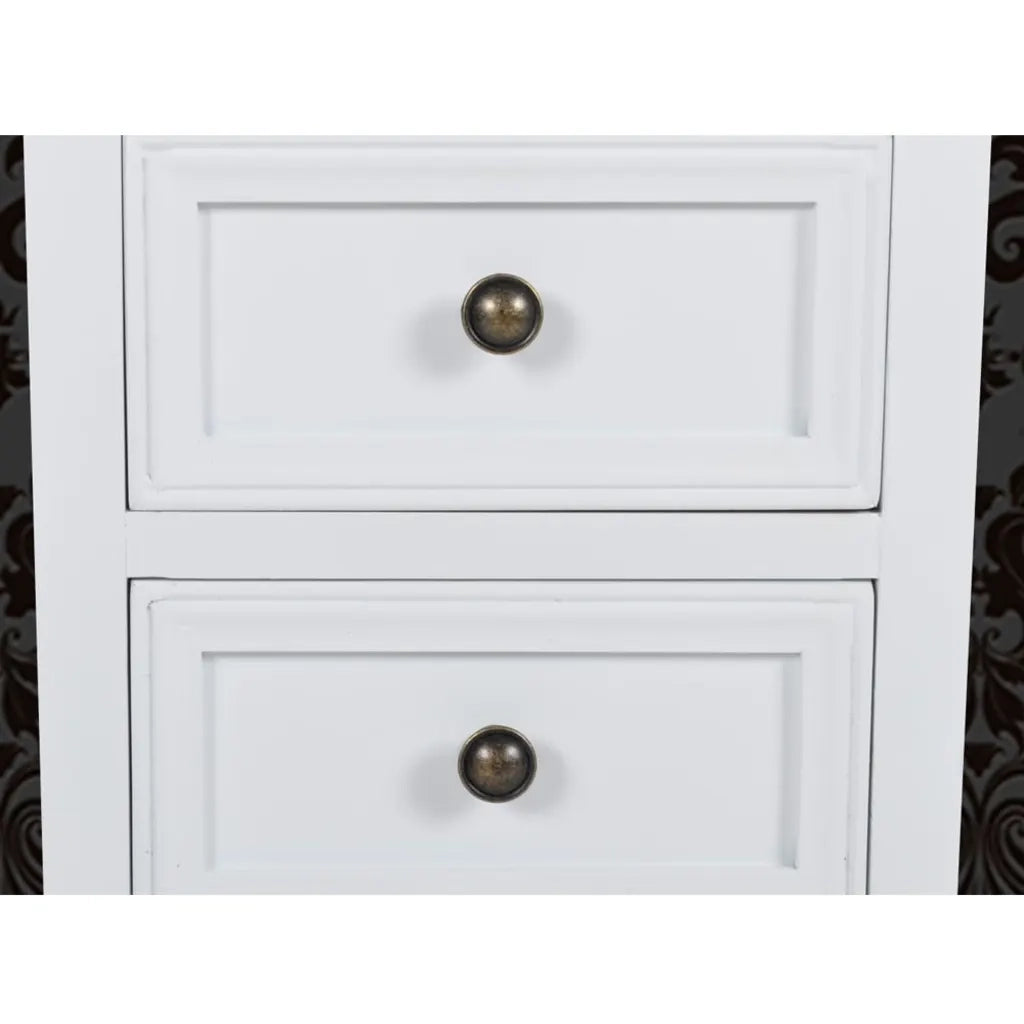 Comodini 2 pz con 2 Cassetti-Set di 2 Tavolino da notte in MDF Bianchi