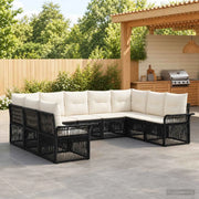Set Divano da Giardino 9 pz Nero polyrattan 3434932