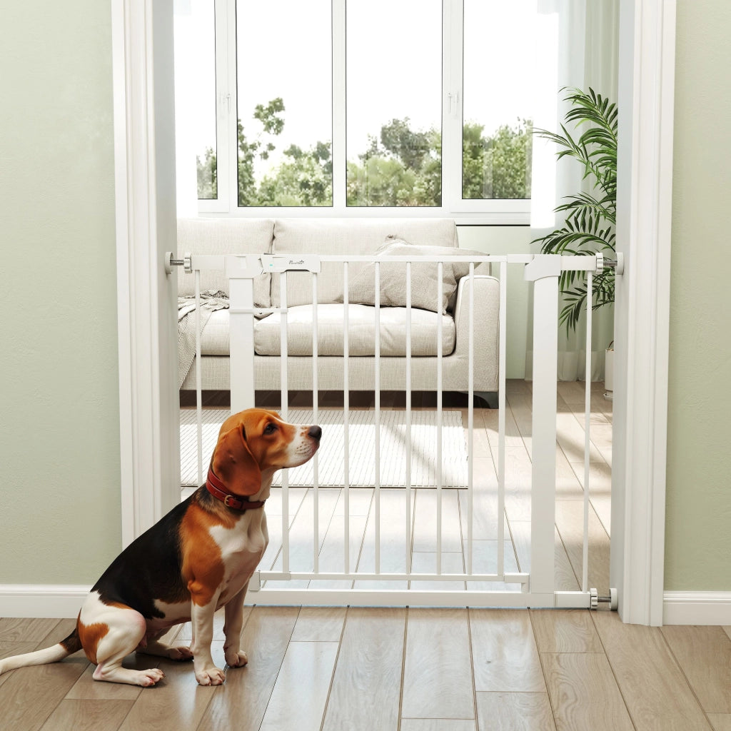 Cancello per cani estensibile ¨C Minimal ¨C 76x97 cm bianco metallo