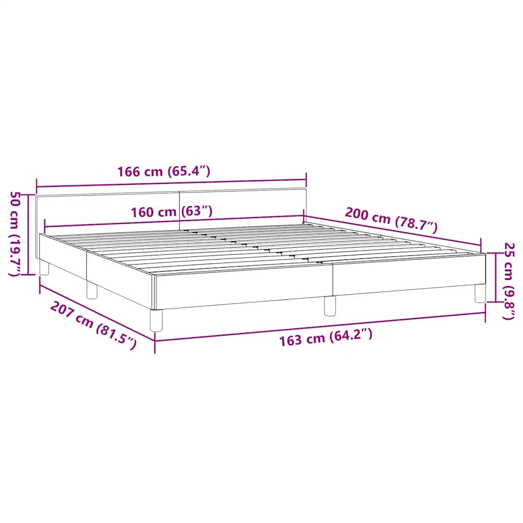 Giroletto senza Materasso Marrone Scuro 160x200 cm Tessuto 347426