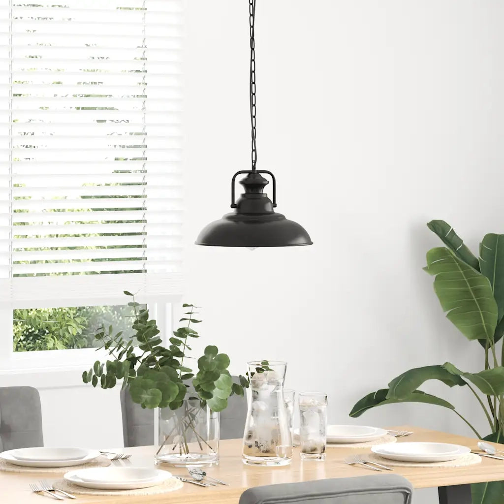 Lampada a Sospensione E27 Nero Ø31 cm in Metallo 4103456