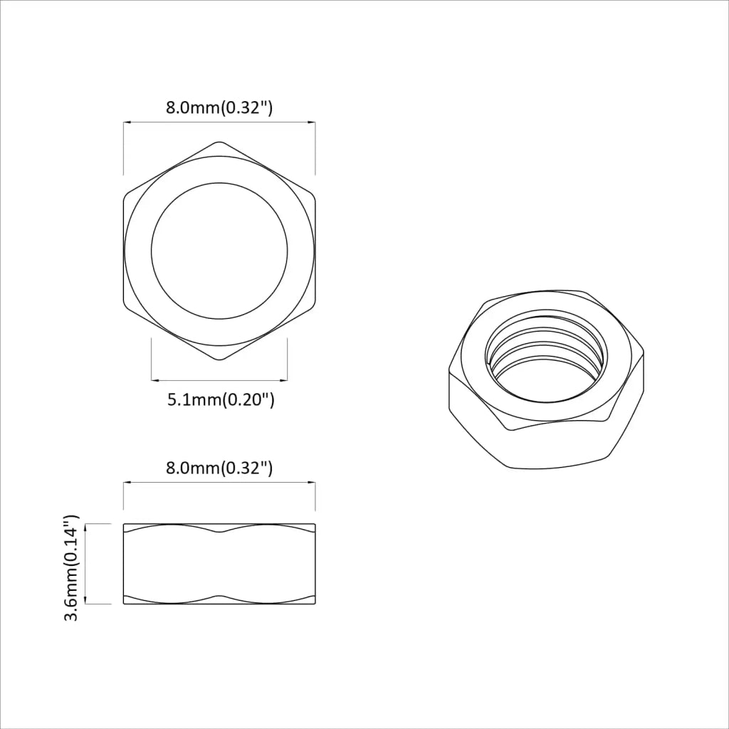 Dado esagonale 2 pz Argento M6 Metallo CFW7667965