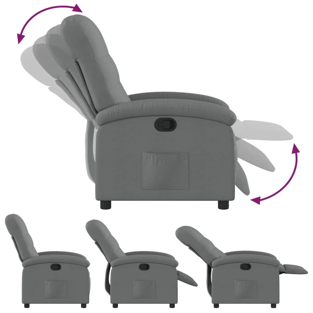 Poltrona reclinabile in tessuto grigio scuro 3205381