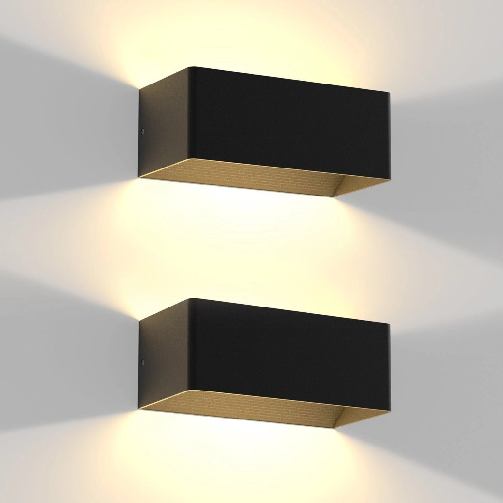 ZMH Applique a LED nera Lampada da parete moderna per esterni e camera da letto