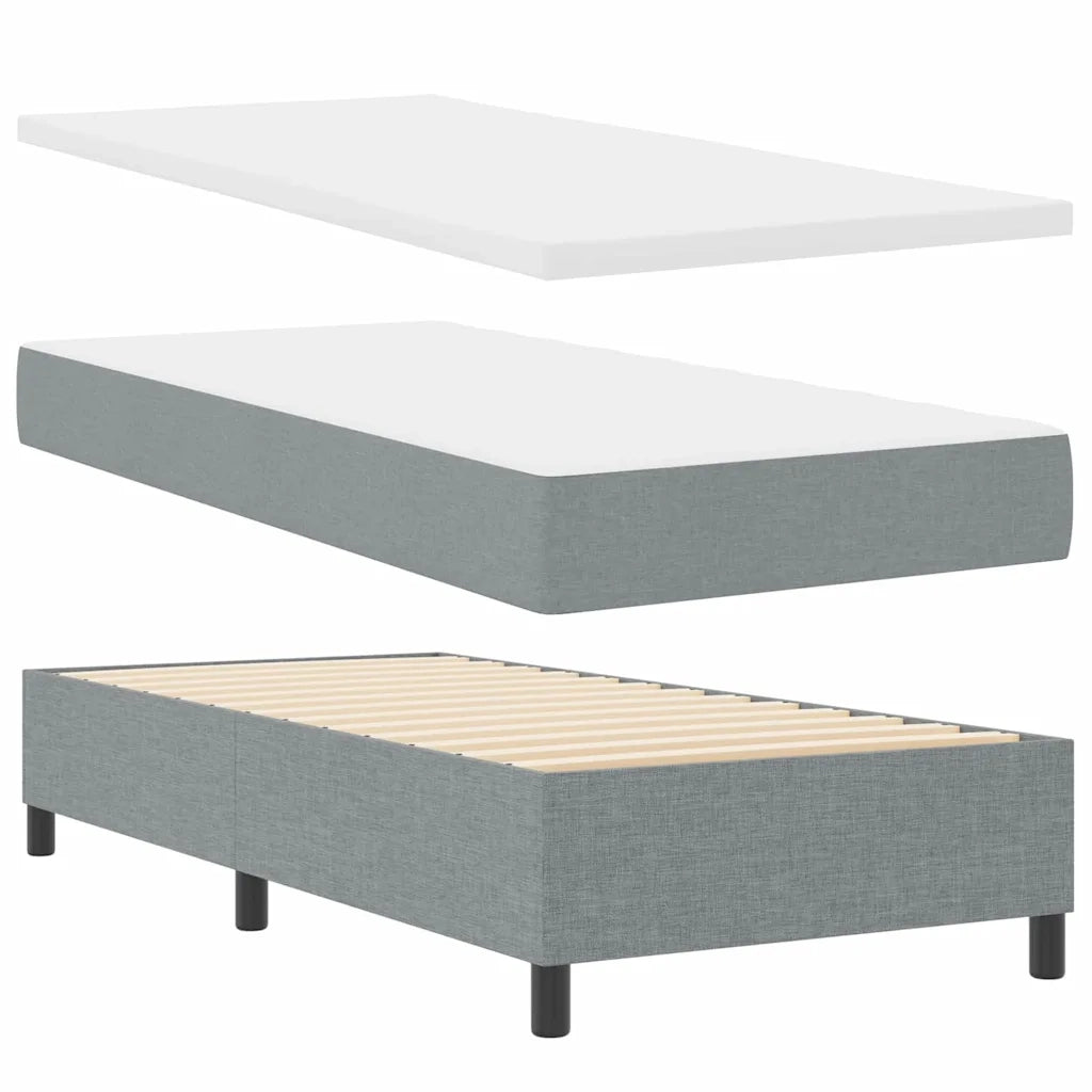 Letto a Sorgente LED Grigio chiaro 90 x 200 cm Tessuto