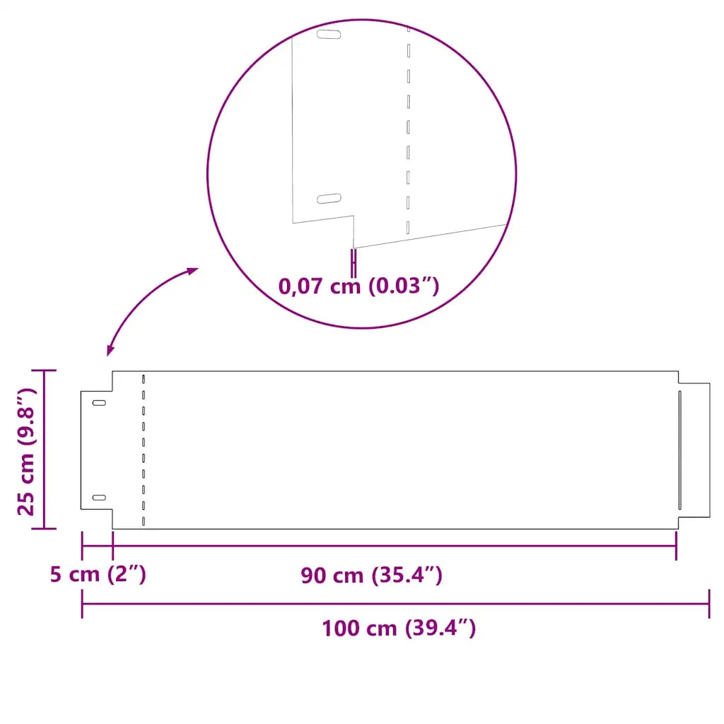Bordure per prato 5 pcs Argento 100 x 25 x 0,07 cm 42008614