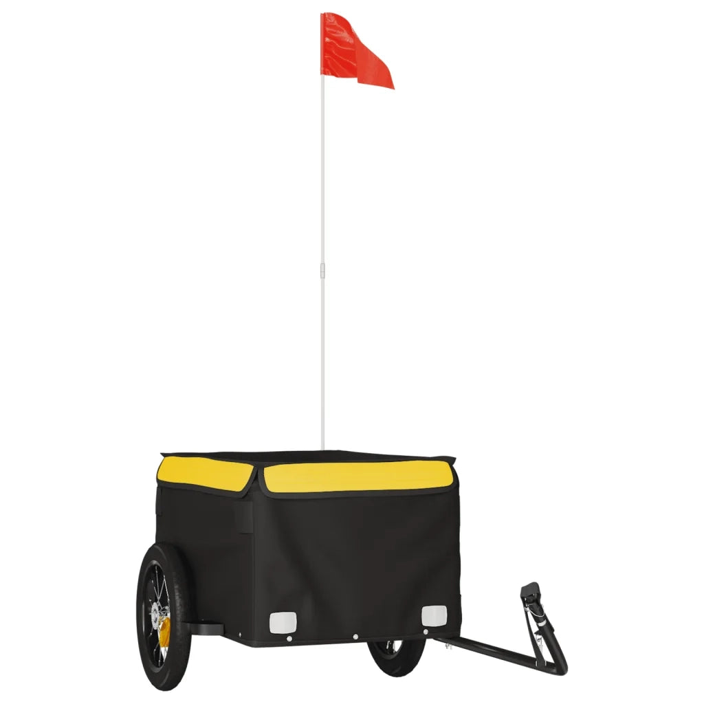 Rimorchio da Bici Nero e Giallo 30 kg in Ferro 94078