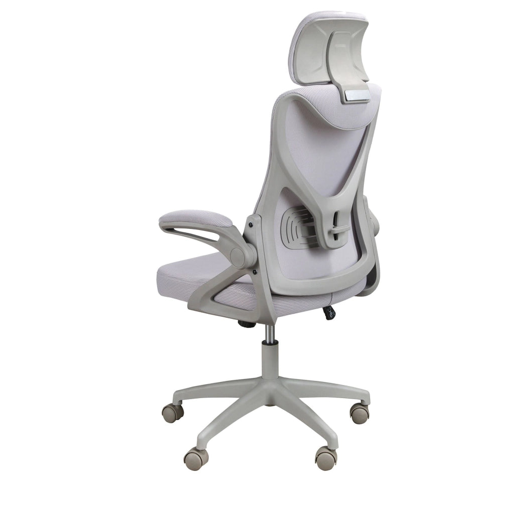 Sedia girevole da ufficio in tessuto grigio