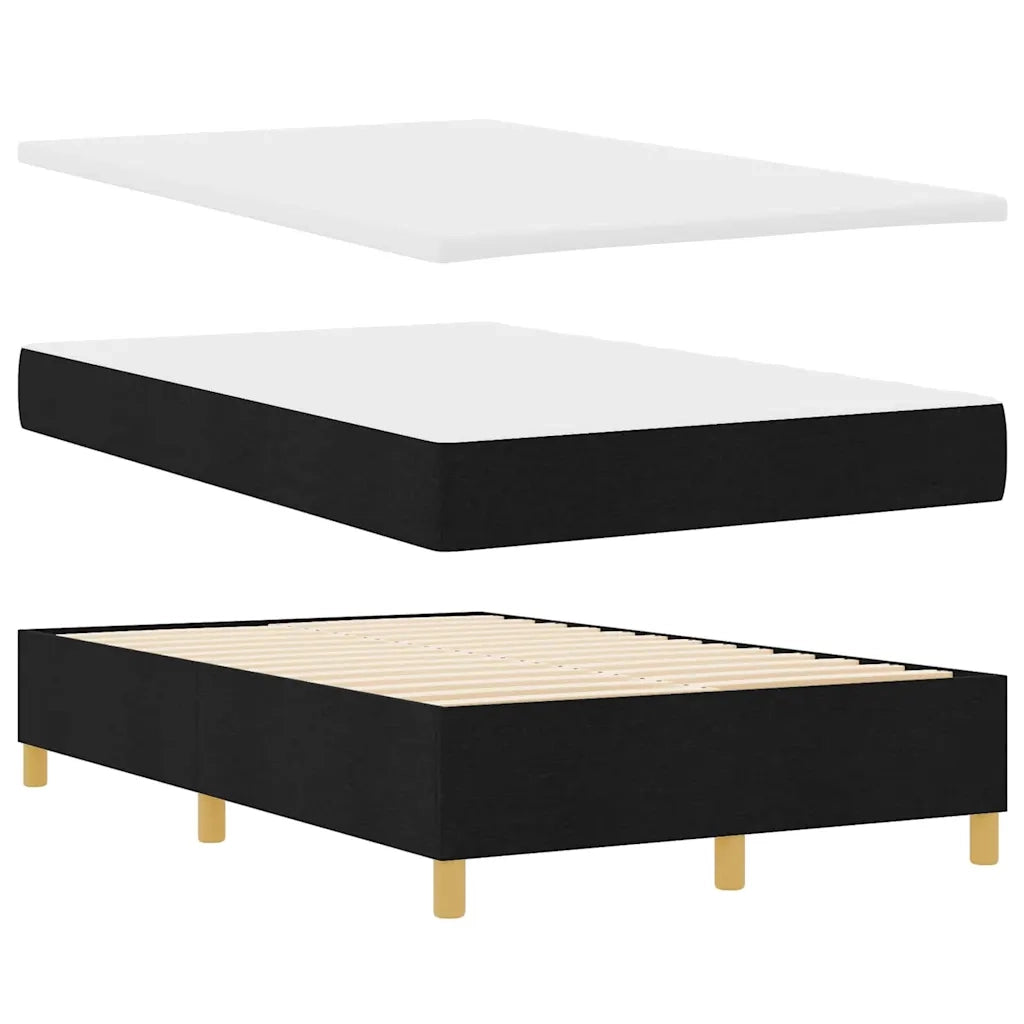 Letto a Sorgente LED con materasso Nero 120 x 200 cm Tessuto 3343168