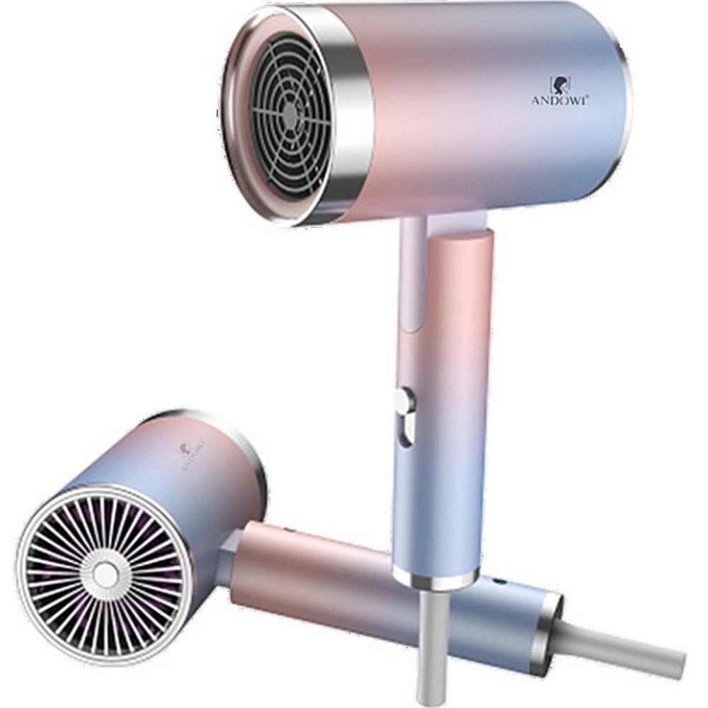 Trade Shop - Asciugacapelli Floreale Phon Professionale 2000 Watt Da Viaggio Compatto Q-m663 -