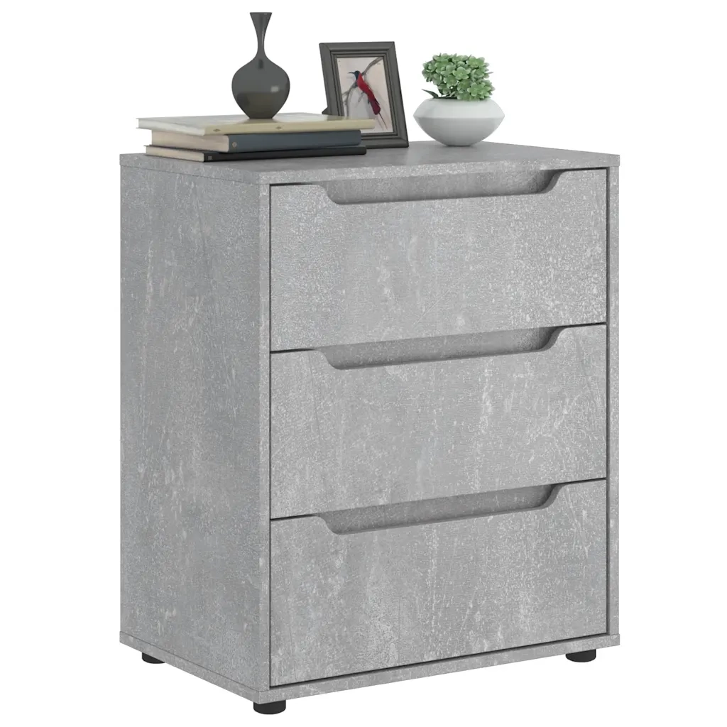 Credenza | Madia | Buffet da pranzo | Armadio da pranzo VISNES Grigio Cemento 60x40x73 cm in Legno Multistrato