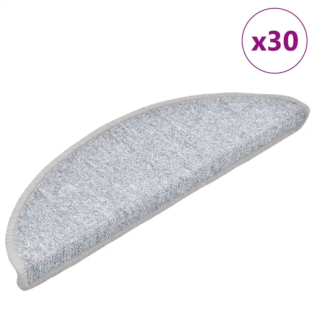 Tappetini per scale 30 pz 56x17x3 cm Grigio chiaro Semicircolari 3365736