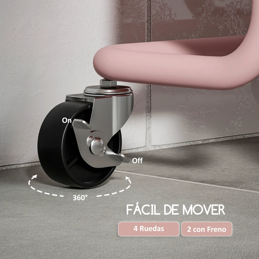 Carrello Multiuso con Cassetti e Ruote ¨C Minimal ¨C Rosa 42x38x86,5 cm