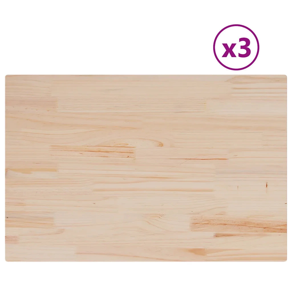 Piani Tavolo | Superficie Tavolo | Piano Scrivania 3 pz 80x53x2,5 cm Rettangolare Legno Massello Pino