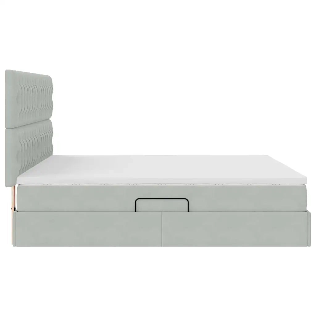 Letto con contenitore e materasso Grigio chiaro 180 x 200 cm 3372105