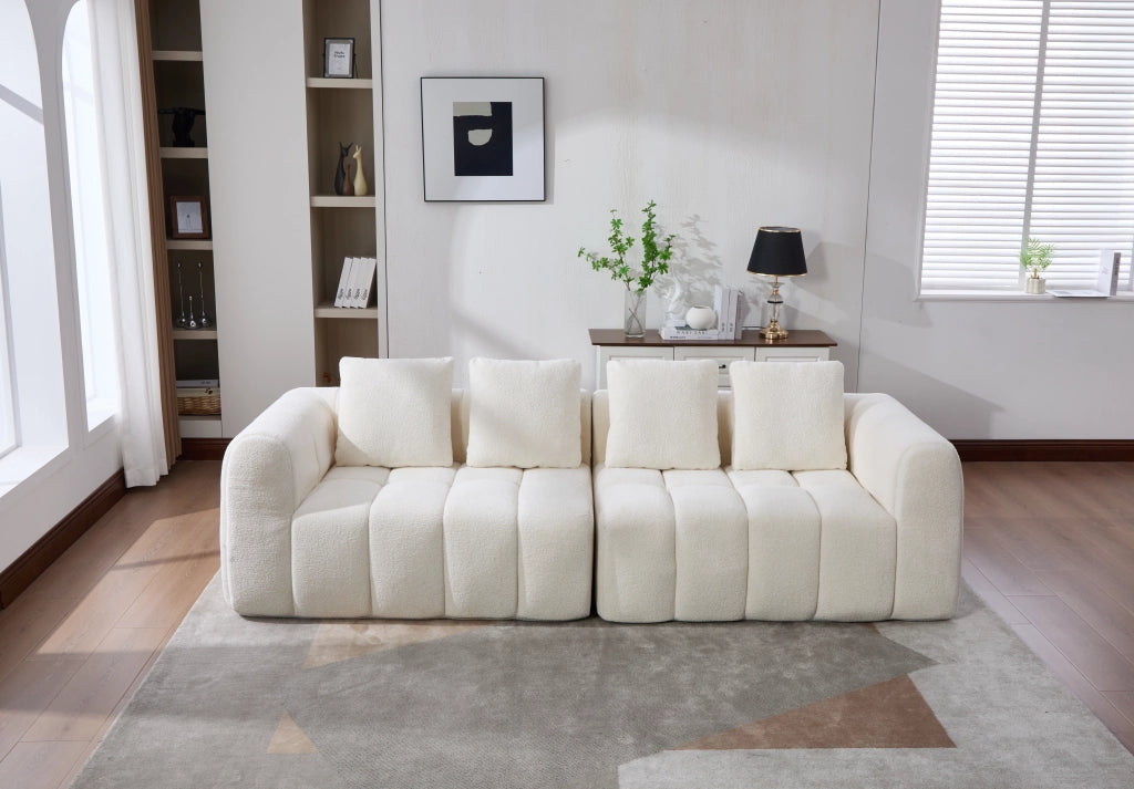 Divano 3 Posti con Braccioli ¨C MINIMAL ¨C Tessuto, 260x94x80 cm