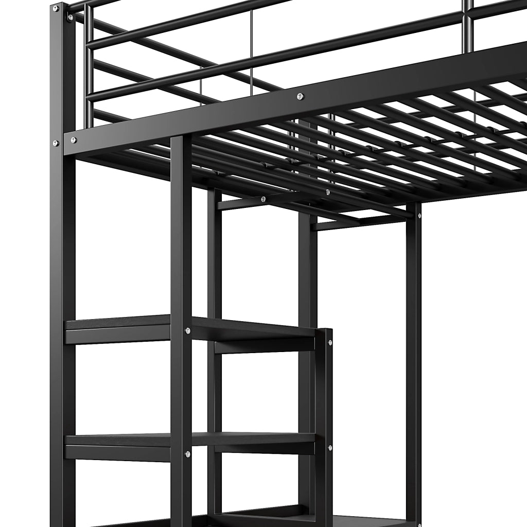 LETTO A CASTELLO con scrivania 90x200 cm nero