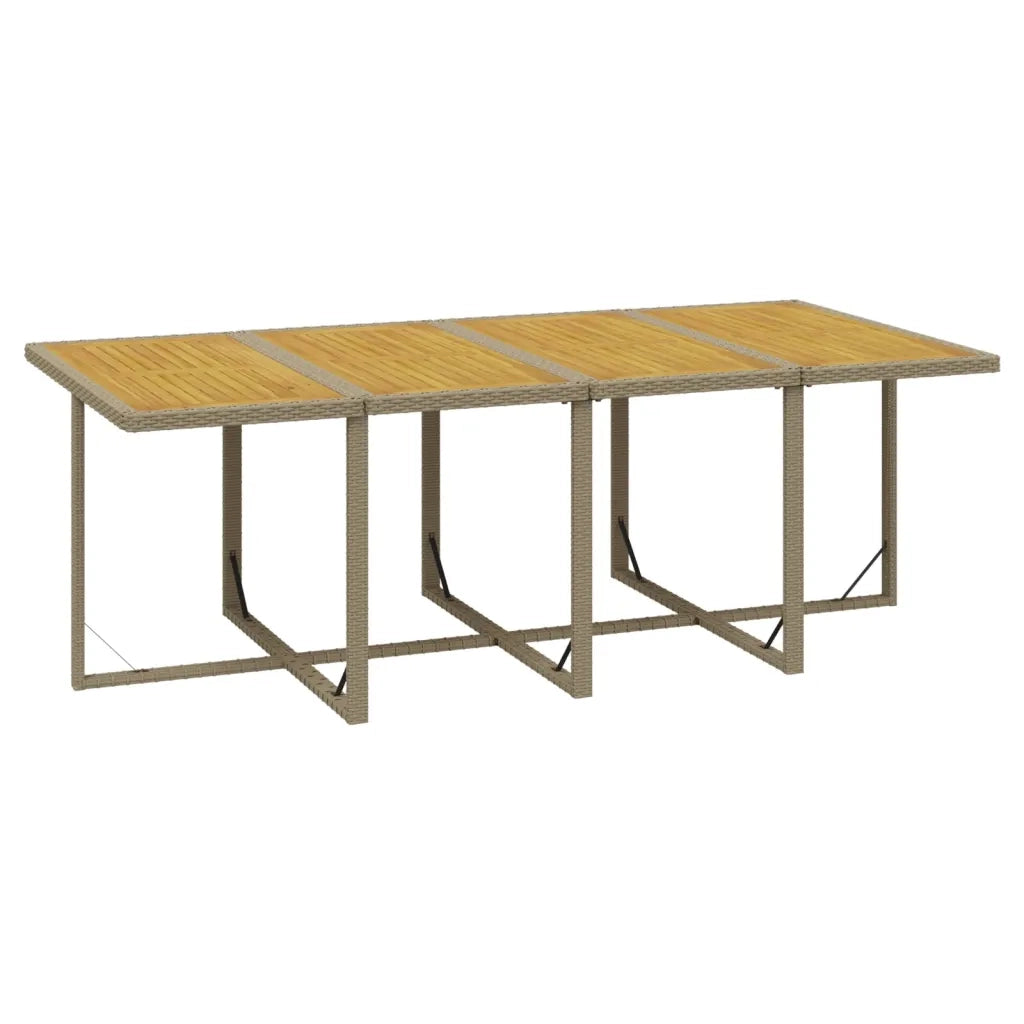 Set da Pranzo da Giardino 9 pz con Cuscini in Polyrattan Beige 3095581