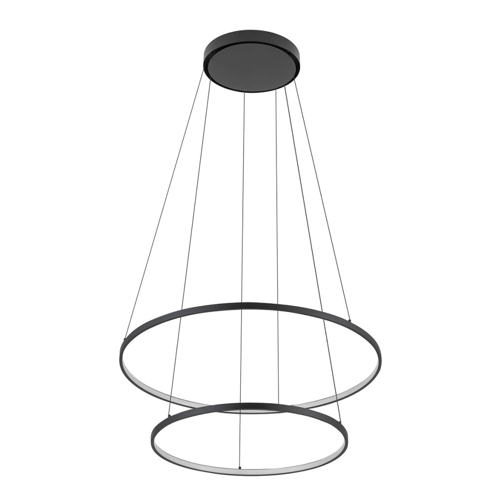 Lampada sospensione nera LED doppio anello Circolo Nowodvorski