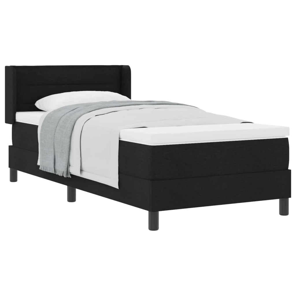 Letto a molle con testiera Nero 200 x 100 cm Tessuto 3341029