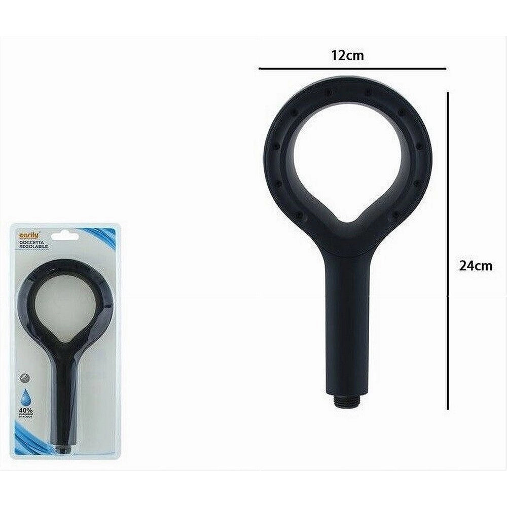 Trade Shop - Doccetta Regolabile Doccino Soffione Doccia Bagno Cornetta Moderno Nero 87515 -