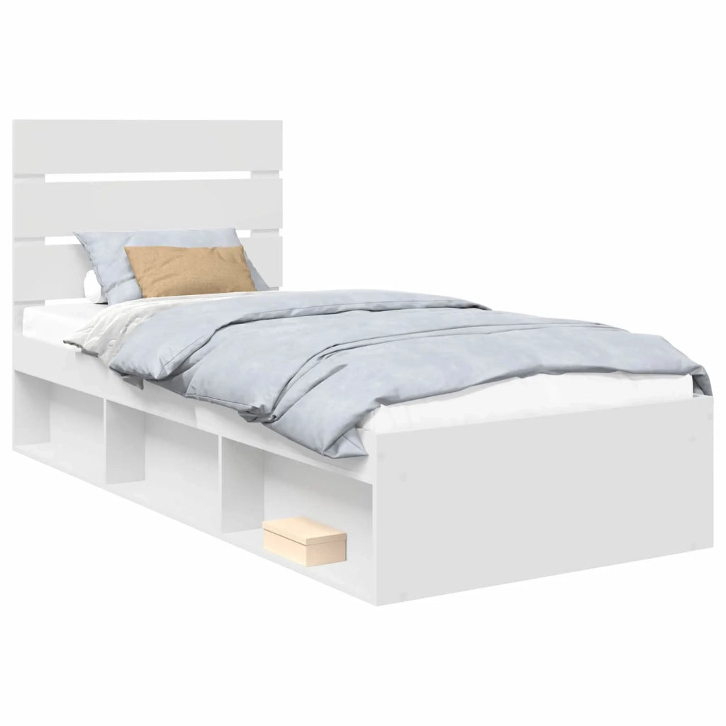 Struttura del letto Bianco 90 x 190 cm Pino massello 3411792